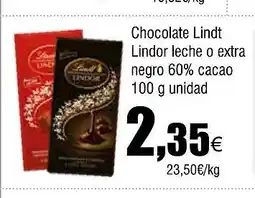 Cash FROIZ Chocolate Lindt Lindor leche o extra negro 60% cacao oferta