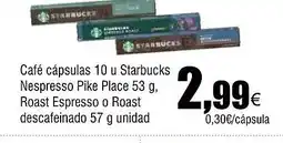 Cash FROIZ STARBUCKS Café cápsulas 10 u oferta