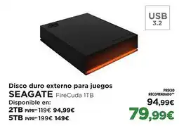 El Corte Inglés SEAGATE Disco duro externo para juegos oferta