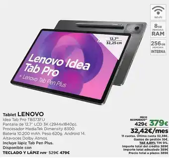 El Corte Inglés LENOVO Tablet oferta