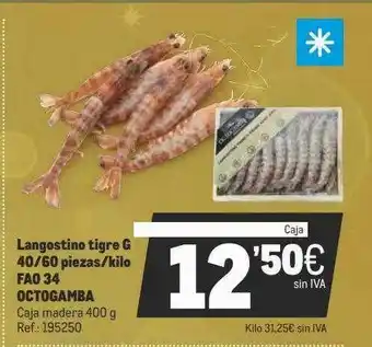 Makro Langostino Tigre G 40 60 Piezas Kilo Fao 34 Octogamba oferta