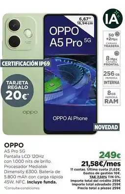 El Corte Inglés OPPO A5 Pro 5G oferta