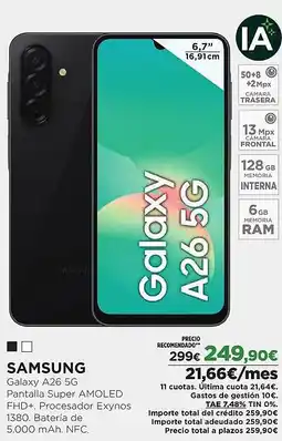 El Corte Inglés SAMSUNG Galaxy A26 5G oferta