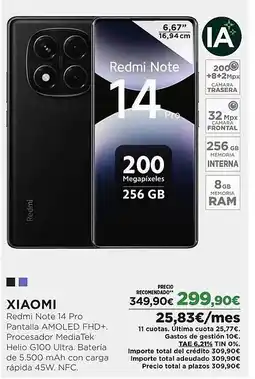 El Corte Inglés XIAOMI Redmi Note 14 Pro oferta