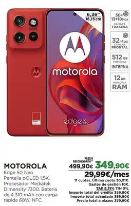 El Corte Inglés MOTOROLA Edge 50 Neo oferta