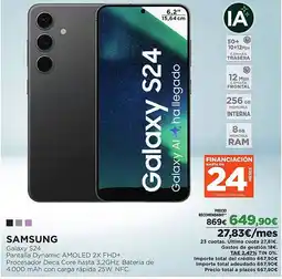 El Corte Inglés SAMSUNG Galaxy S24 oferta