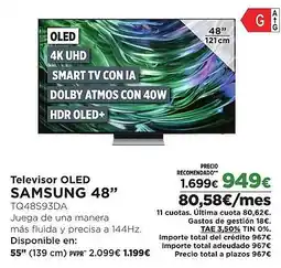 El Corte Inglés SAMSUNG Televisor OLED 48" oferta