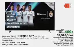 El Corte Inglés HISENSE Televisor QLED 55” 55E7NQ PRO oferta