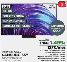 El Corte Inglés SAMSUNG Televisor oled 55" oferta