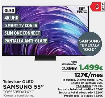 El Corte Inglés SAMSUNG Televisor oled 55" oferta