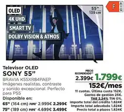 El Corte Inglés SONY Televisor OLED SONY 55" oferta