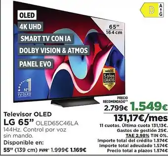 El Corte Inglés LG Televisor OLED oferta