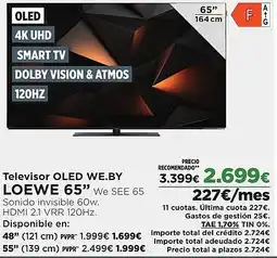 El Corte Inglés LOEWE 65" Televisor OLED WE.BY oferta