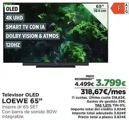 El Corte Inglés LOEWE 65" Televisor OLED oferta