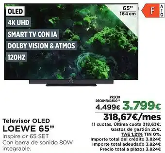 El Corte Inglés LOEWE 65" Televisor OLED oferta