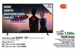 El Corte Inglés SONY Televisor LED 75" KD-75X75WLAEP oferta