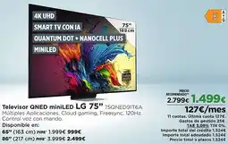 El Corte Inglés LG 75" Televisor QNED miniLED oferta