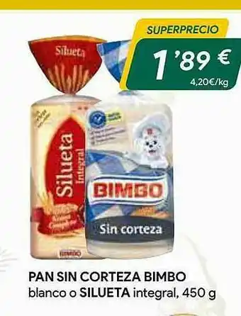 Masymas Pan Sin Corteza Bimbo Blanco O Silueta Integral oferta