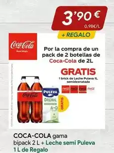 Minymas Coca-cola - gama bipack 2 l + leche semi puleva oferta