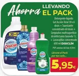 Spar Tenerife Disiclin - detergente liquido gel accion total 30+6 dosis + suavizante oferta