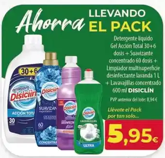 Spar Tenerife Disiclin - detergente liquido gel accion total 30+6 dosis + suavizante oferta