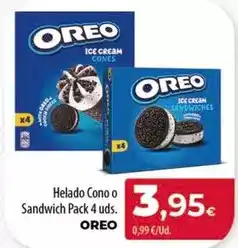 Spar Tenerife Oreo - helado cono o sandwich oferta