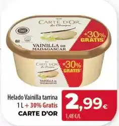 Spar Tenerife Carte d'or - helado vainilla tarrina oferta