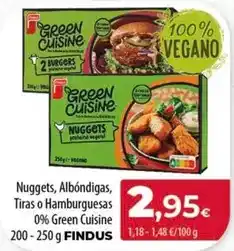 Spar Tenerife Findus - nuggets, albóndigas, tiras o hamburguesas 0% green cuisine oferta