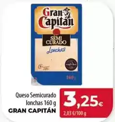 Spar Tenerife Gran capitán - queso semicurado lonchas oferta