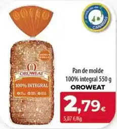 Spar Tenerife Oroweat - pan de molde 100% integral oferta