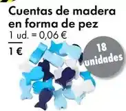 TEDi Cuentas de madera en forma de pez oferta