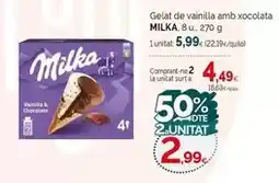 Condis Milka - gelat de vainilla amb xocolata oferta