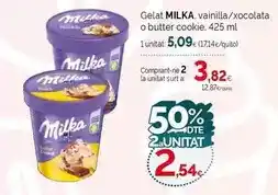 Condis Milka - gelat vainilla/xocolata o butter cookie oferta