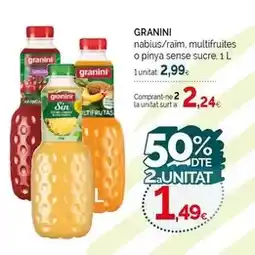 Condis Granini - nabius/raim, multifruites o pinya sense sucre oferta