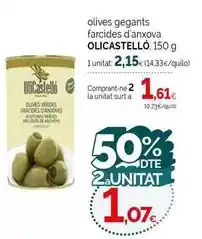 Condis Olicastelló - olives gegants farcides d'anxova oferta