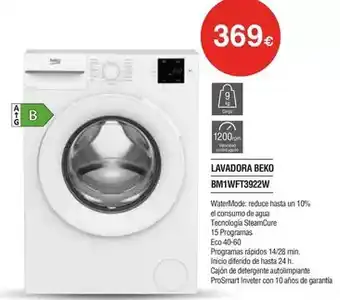 Milar Beko - lavadora bm147l3922w oferta
