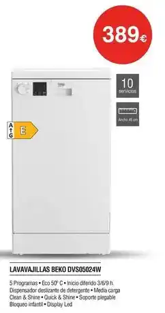 Milar Beko - lavavajillas dvs052024w oferta