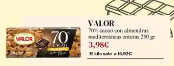 Sangüi Valor - 70% cacao con almendras mediterráneas enteras oferta