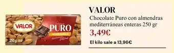 Sangüi Valor - chocolate puro con almendras mediterraneas enteras oferta