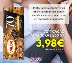 Sangüi Valor - 70% cacao almendras oferta