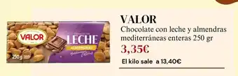 Sangüi Valor - chocolate con leche y almendras mediterráneas enteras oferta