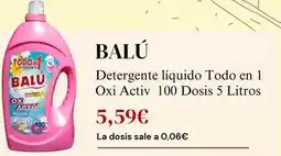 Sangüi Balu - detergente liquido todo en 1 oxi activ 100 dosis 5 litros oferta