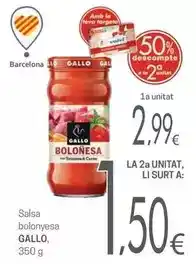Valvi Supermercats Gallo - salsa bolonyesa oferta