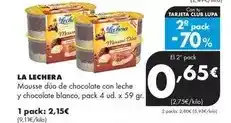 Supermercados Lupa La lechera - mousse dúo de chocolate con leche y chocolate blanco oferta