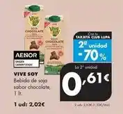 Supermercados Lupa Vivesoy - bebida de soja sabor chocolate oferta