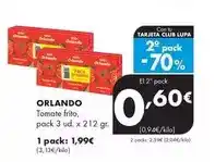 Supermercados Lupa Orlando - tomate frito oferta