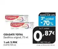 Supermercados Lupa Colgate - total dentífrico original oferta