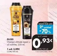 Supermercados Lupa Gliss - champú ultimate repair u oil nutritive oferta