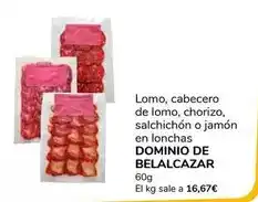 Supeco Dominio de belalcazar - lomo, cabecero de lomo, chorizo, salchichón o jamón en lonchas oferta
