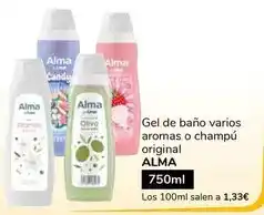 Supeco Alma - gel de baño varios aromas o champú original oferta